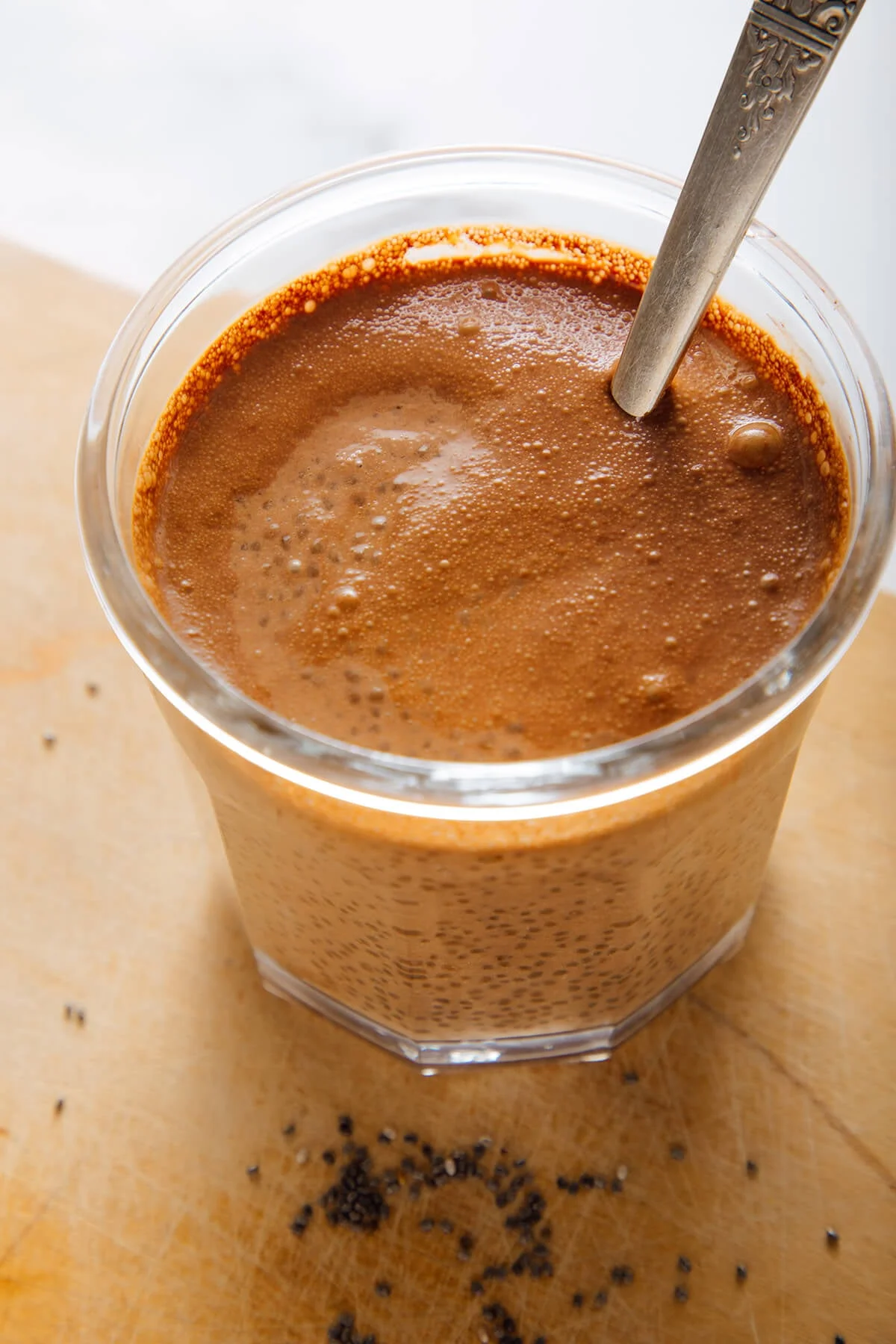 Chia seed mixture before resting in refrigerator