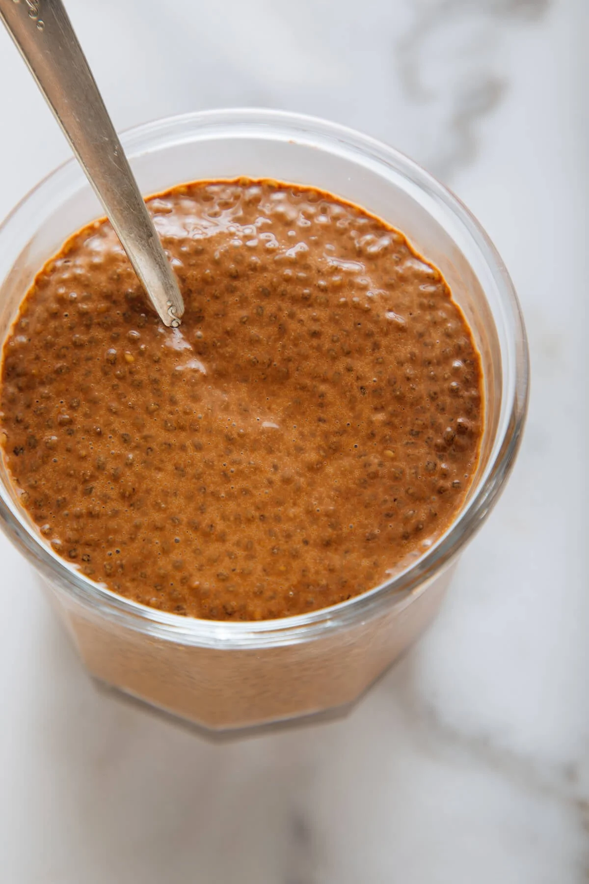 Thickened chia pudding after chilling overnight