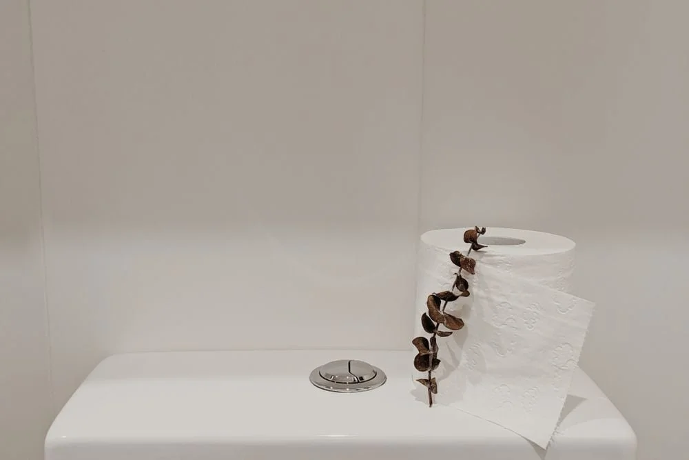 Breakfast table setting used as a daily bowel routine cue